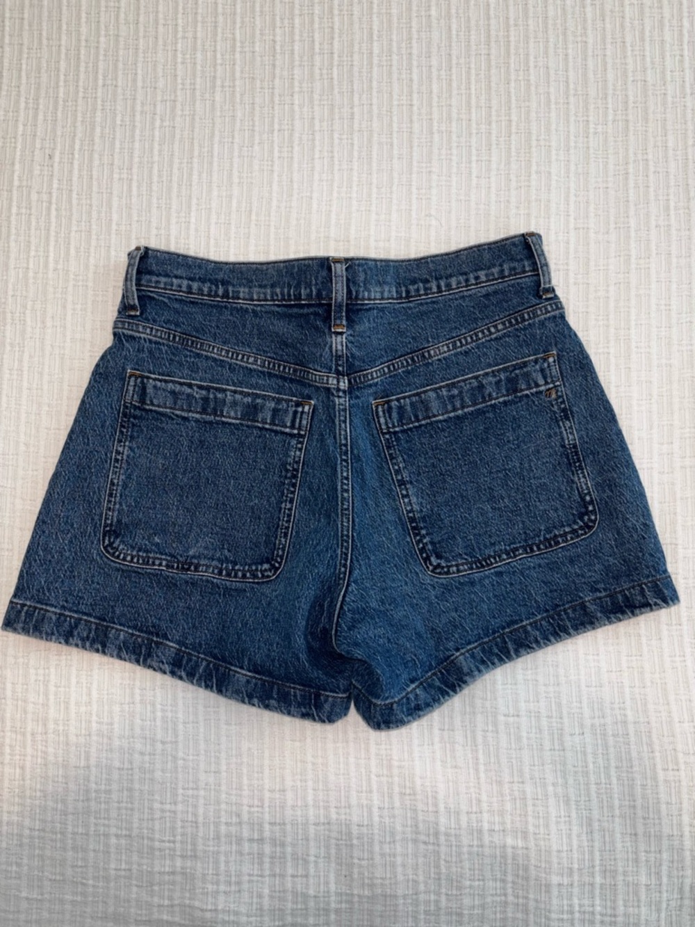 Madewell Emmet High-Rise A-Line Denim Shorts Patch Pocket Edition Midvale Wash - Picture 4 of 6